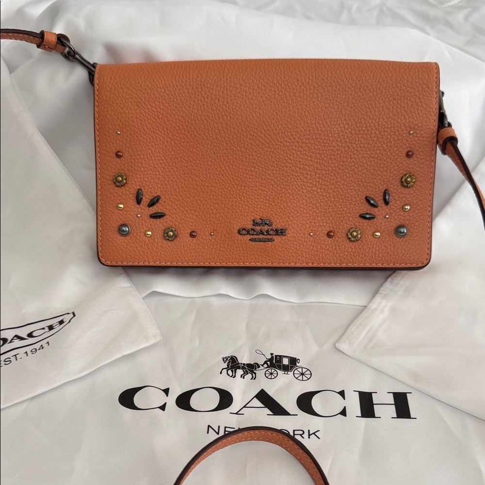 Coach Studded Orange Crossbody Bag